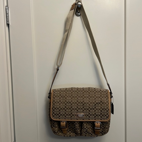 Coach Handbags - Coach NWOT Canvas messenger bag brown/tan